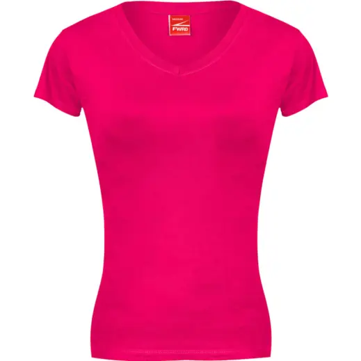 FWRD Ladies Fitted V-Neck T-Shirt Fuchsia Front